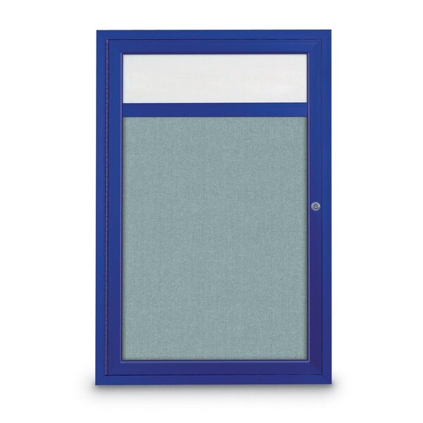 Slim Enclosed Corkboard, 30"x30", Satin Alum Frame/Forbo